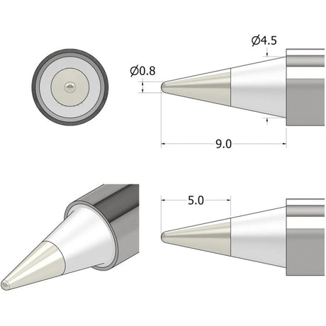 Punto de soldadura Ifixit fixhub con soldador de punta cónica (plata)
