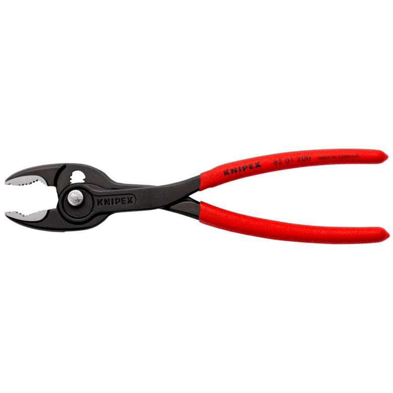Alicates de agarre frontal Knipex | longitud 200 mm | funda de plástico pulido | fosfatado negro | 1 pieza - 82 01 200 - 82 01 200