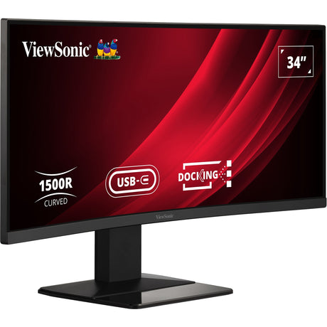 Monitor de acoplamiento curvo Viewsonic UwQHD con conmutador KVM VG3419C 34 ultrawide (negro (mate), 1x HDMI, 1x display port, USB-A, USB-B, USB-C, LAN, audio)