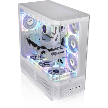 Thermaltake view 370 tg argb snow carcasa midi tower (blanco | 2x USB-A | 1x USB-C | RGB | vidrio templado)