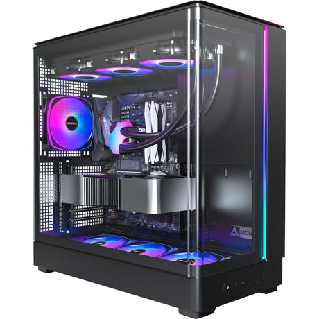 Carcasa torre midi montech king 45 pro (negro | 2x USB-A | 1x USB-C | RGB | ventana)