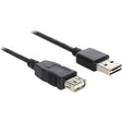 Delock cable de extensión easy-usb-a 2.0 macho > usb-a 2.0 hembra (negro, 1 metro)