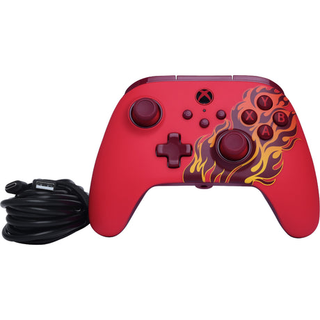 Controlador powera Advantage con cable para xbox series x|s - red fire (rojo, xbox series x|s, xbox one, PC)