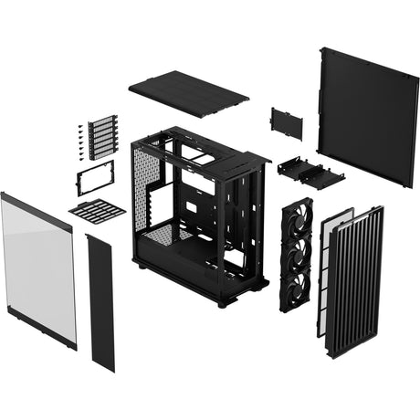 Fractal design north - carcasa de torre midi edición impulso (color madera negra | 2x USB-A | 1x USB-C | vidrio templado)