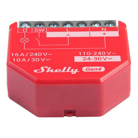 Shelly 1pm gen4 relevo (rojo, bluetooth, wi-fi)