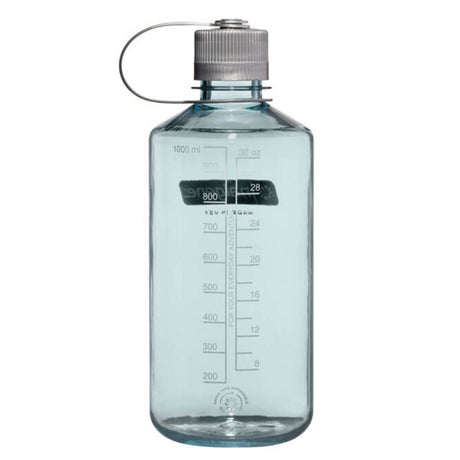 Botella de agua de boca estrecha Nalgene, botella de 1 litro (azul claro)