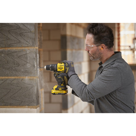 Atornillador taladro percutor Stanley Fatmax V20 18V (negro amarillo, batería y cargador no incluidos)