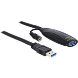 Delock Cable de extensión activo USB 3.0 (negro, 10 metros)