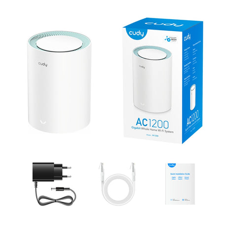 Enrutador de malla con sistema Wi-Fi de malla gigabit Cudy ac1200 (paquete de 1) (blanco)