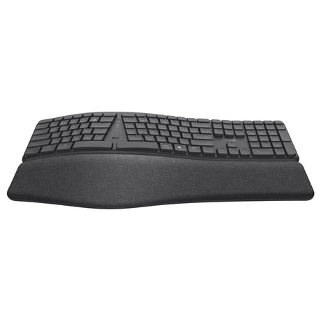 Trust Keyra teclado inalámbrico ergonómico (negro, distribución estadounidense (QWERTY), 100%, 2,4 GHz USB | Bluetooth)