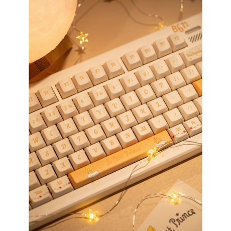 Teclado mecánico inalámbrico Iqunix zx75 sunset ponder (amarillo claro, diseño estadounidense (qwerty), rojo gateron, 75%, leds rgb, intercambiable en caliente, pbt de doble disparo, 2,4 ghz | bluetooth 5.1 | usb-c)