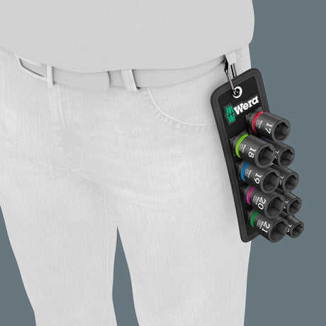 Impactador Wera Belt C 1 juego de vasos, 1 llave de vaso 2 (negra, 9 piezas, para llaves de impacto)