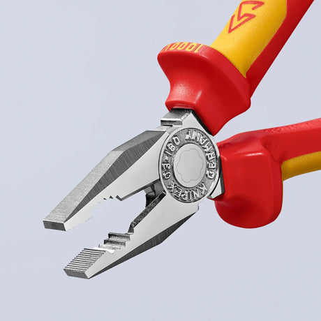 Alicate universal Knipex 03 06 180 (rojo amarillo, homologado VDE)