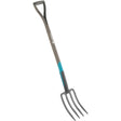 Tenedor para escupir Gardena Natureline - marca de calidad FSC - gris