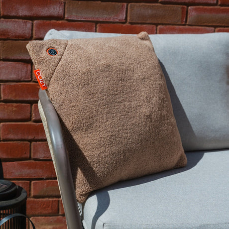 Cosy una woolly almohadilla térmica inalámbrica de 45 x 45 cm (marrón claro, power bank 5000 mah)