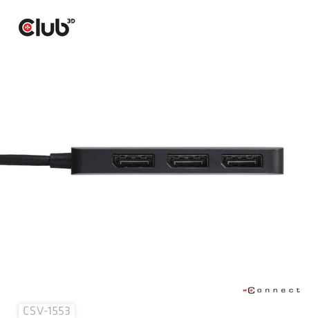 Club 3D Hub USB-C a Triple DisplayPort MST (negro, 4K60Hz)