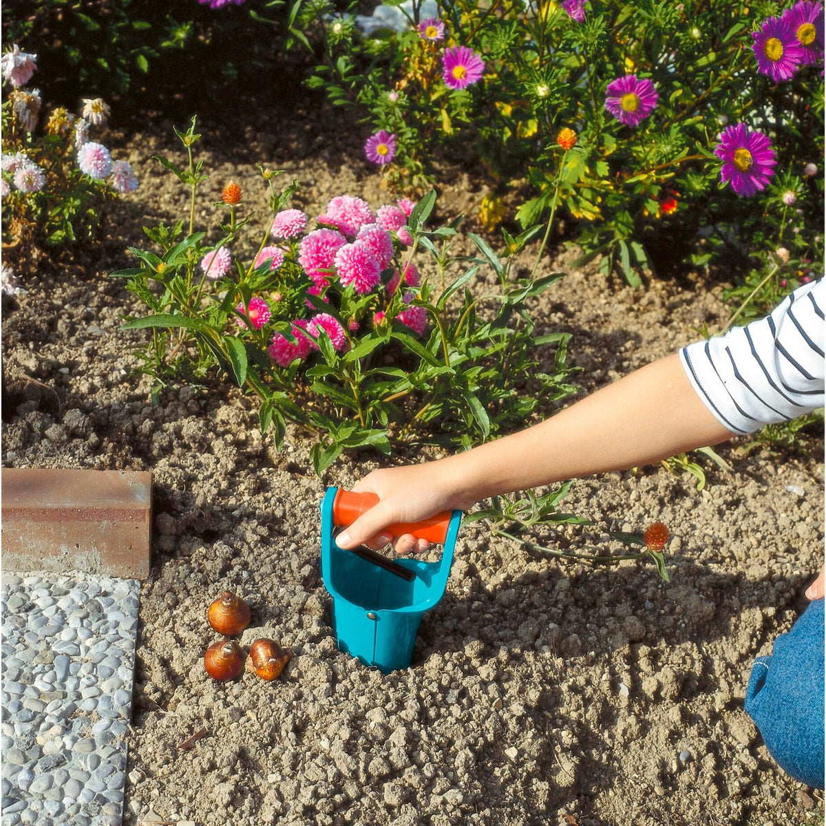 Jardinera de bulbos Gardena - indicación de profundidad - liberación automática del suelo