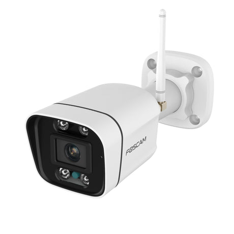 Foscam v8p, cámara de seguridad wifi 4k 8mp dual banda (blanca, con alarma sonora y luminosa)