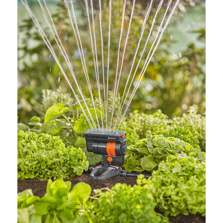 Aspersor oscilante con sistema de microgoteo Gardena os 90 (naranja gris oscuro)