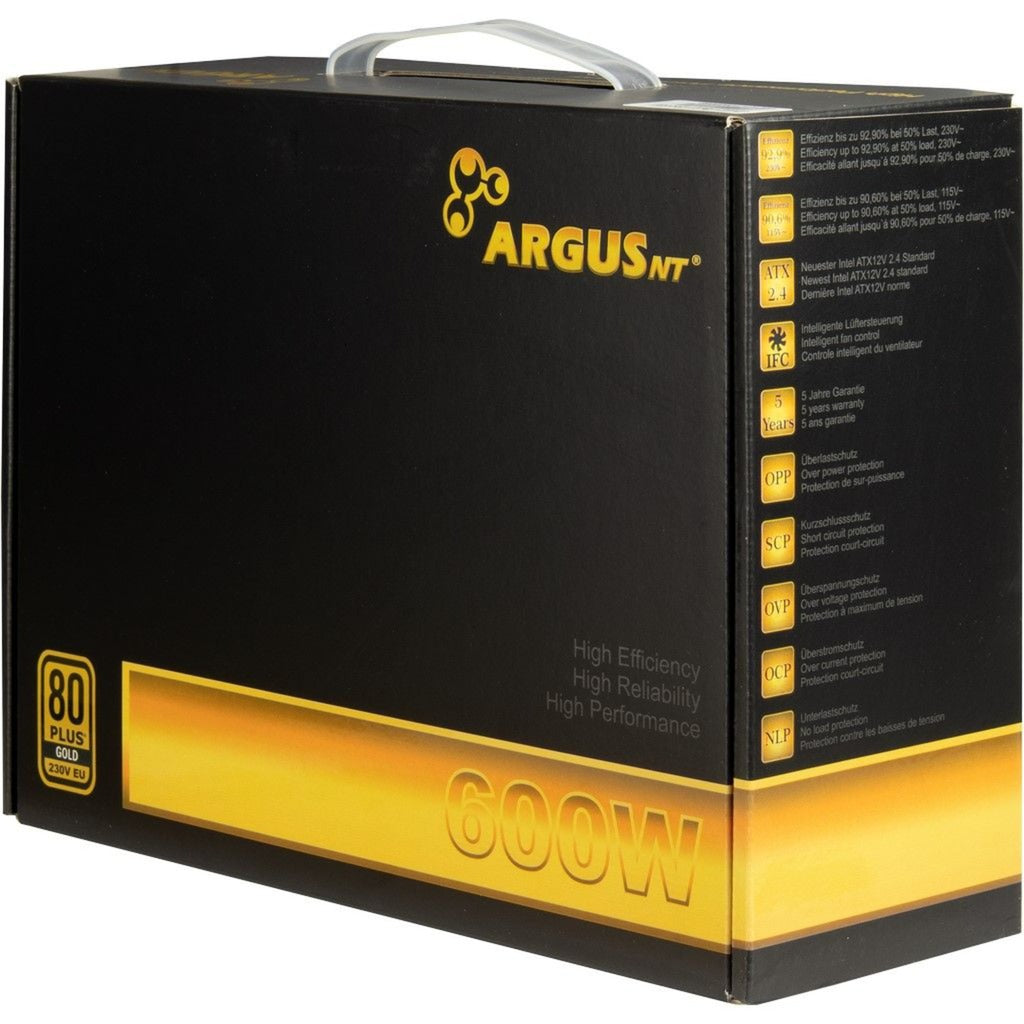 Inter-tech argus GPS-600 fuente de alimentación de 600 vatios (negro, 4x pcie)