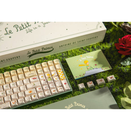 Teclado mecánico para juegos Iqunix f97 floral date rgb (verde, diseño estadounidense (qwerty), rojo gateron, 96%, LED rgb, intercambiable en caliente, pbt, 2,4 ghz | bluetooth 5.1 | usb-c)