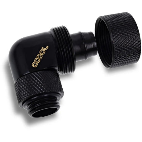 Alphacool eiszapfen 16 Boquilla atornillable de 10 mm 90° giratoria conexión g1 4 (negro, 4 piezas)