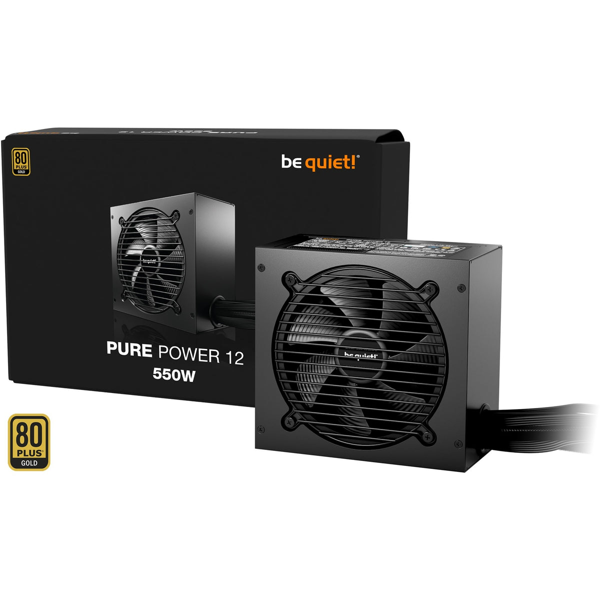 ¡Tranquilizarse! fuente de alimentación pure power 12 550 vatios (negro, 2x pcie)