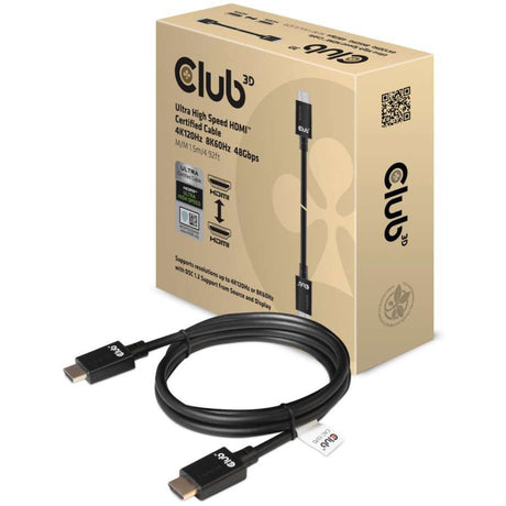 Cable Club 3D de ultra alta velocidad HDMI 2.1 certificado macho-macho (negro, 1,5 metros, 4K 120Hz, 8K 60Hz, 48 Gbps)