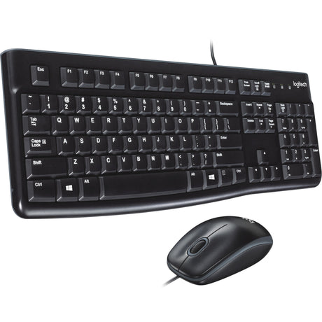 Conjunto de escritorio Logitech mk120 (negro, diseño europeo (qwerty), cúpula de goma)