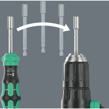 Wera kraftform kompakt 28 yardas con estuche, juego de puntas de 6 piezas (negro verde)