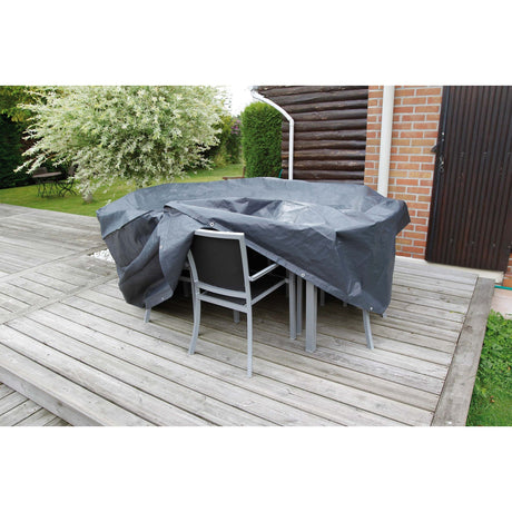 Funda para muebles de jardín Nature para mesa redonda y funda para silla (gris, 6030600)