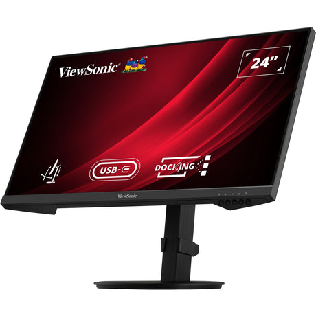 Viewsonic vg2409u-2 ergonomische docking monitor 24 (zwart (mat), 1x displayport, 1x hdmi, 1x usb-c, 2x usb-a, 1x rj-45)