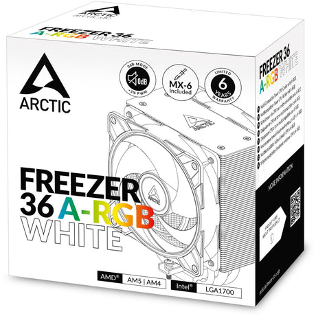 Enfriador de CPU Arctic Freezer 36 a-rgb (blanco, pwm de 4 pines)