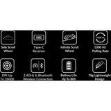 Ratón inalámbrico Keychron m6-a1 (negro, 100 - 26.000 ppp, USB-C Bluetooth 5,1 2,4 GHz)