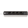 Brennerstuhl regleta ecolor de 4 contactos con 2 puertos de carga USB-A 5V 2,10A, 10,5W (enchufe con USB-A e interruptor y cable de 1,5 m)
