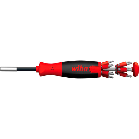 Destornillador Wiha con cargador de puntas liftup 25 (negro rojo, incl. 12 puntas, 1 4 )