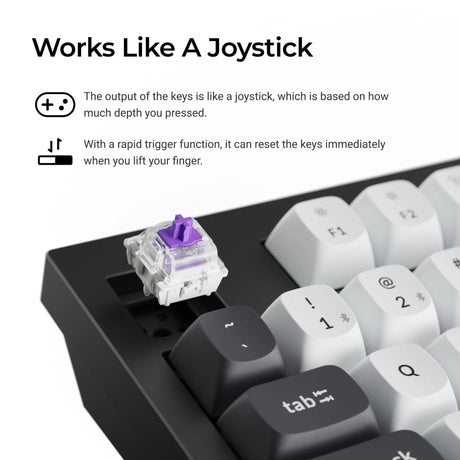 Teclado personalizado inalámbrico Keychron q5 he qmk (blanco, diseño estadounidense (qwerty), nebulosa magnética de doble riel gateron, 96%, leds rgb, pbt de doble disparo osa, intercambio en caliente, perilla, 2.4ghz | bluetooth 5.1 | usb-c)