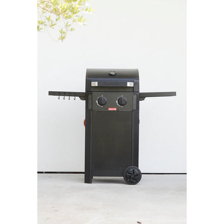 Barbacoa de gas Barbecook luca 210 con mesas auxiliares (negra)