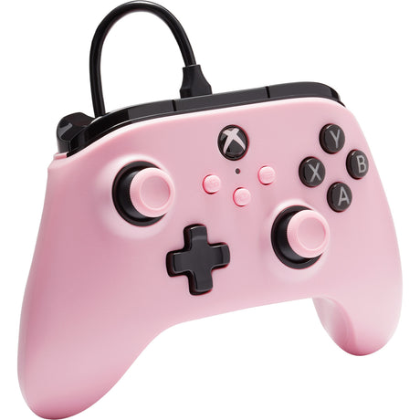 Controlador con cable Powera para xbox series x|s (rosa, xbox series x|s, xbox one, PC)