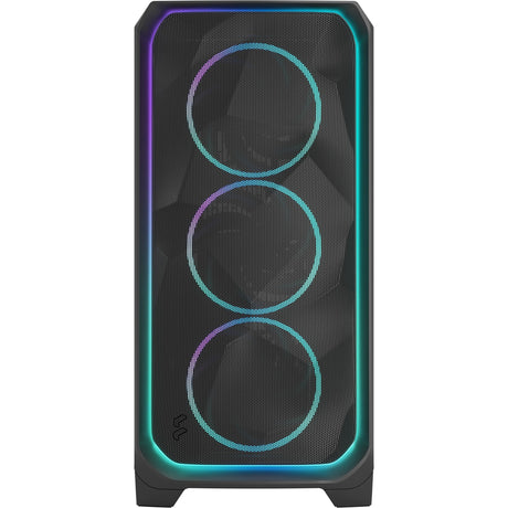 Fractal design meshify 3 xl ambience pro rgb carcasa de torre grande (negro | 2x usb-a | 1x usb-c | rgb | vidrio templado)