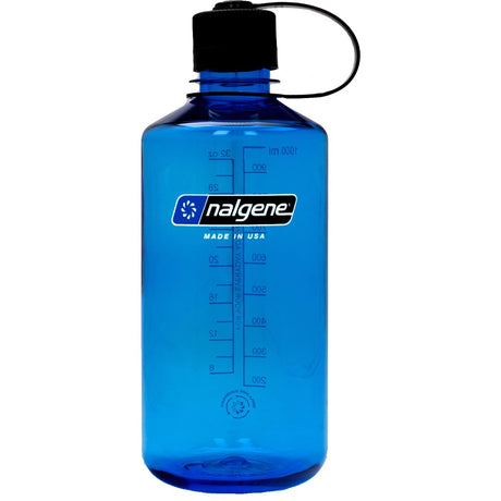 Botella para beber Nalgene “boca estrecha sostener” 1 litro, 32 oz (azul transparente)
