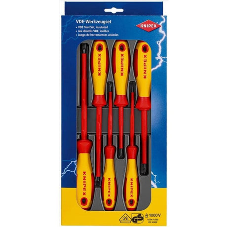 Juego de destornilladores Knipex 00 20 12 v01 vde (rojo amarillo, 6 piezas)
