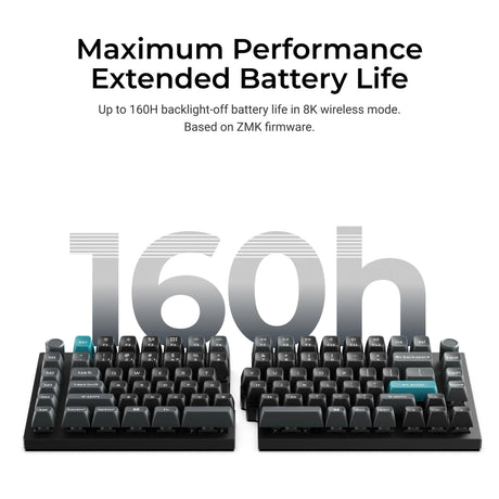 Keychron q11 ultra 8k wireless custom mechanical keyboard (zwart, us lay-out (qwerty), silk pom brown, 100%, rgb leds, ksa double-shot pbt, hot swap, 2.4ghz | bluetooth 5.2 | usb-c)