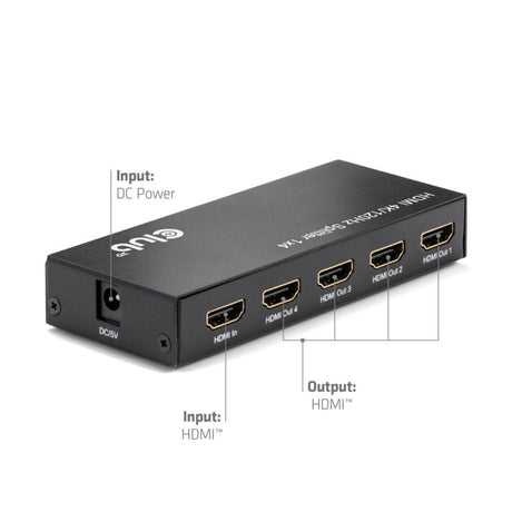 Divisor HDMI Club 3D 1x > 4x HDMI 4K 120Hz (negro)