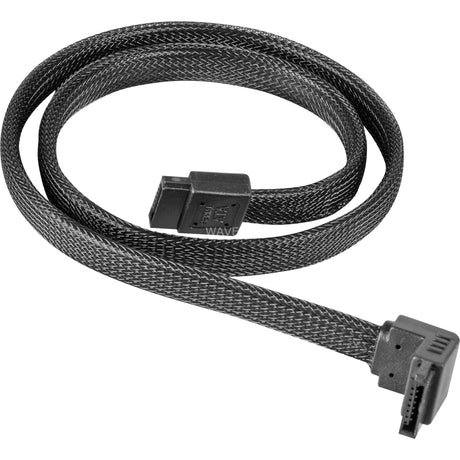 Cable silverstone sata iii 50cm (negro, 6gb s, conector 90º, cp08)
