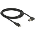 Delock cable easy-usb-a 2.0 macho > cable easy-usb micro-usb-b 2.0 macho (negro, 2 metros)