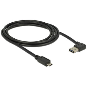 Delock cable easy-usb-a 2.0 macho > cable easy-usb micro-usb-b 2.0 macho (negro, 2 metros)