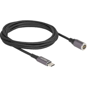 Delock Cable de carga para computadora portátil Cable USB tipo c macho a conector magnético de 8 pines Cable de 1,8 m (negro antracita)