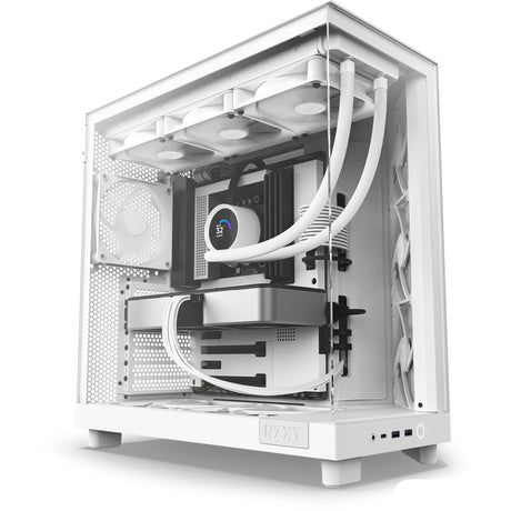 Carcasa midi tower nzxt h6 flow (blanco | 2x USB-A | 1x USB-C | vidrio templado)