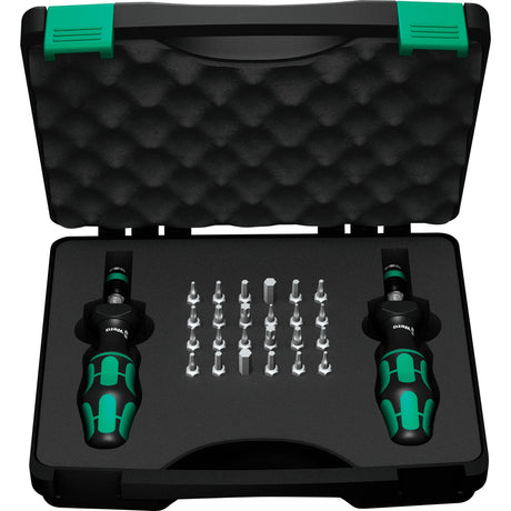 Wera 7440 41 Juego de destornilladores dinamométricos Kraftform 0,3-3,0 nm (negro verde, 26 piezas)